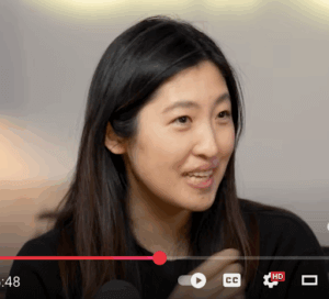 A low-resolution screen capture of Yoko Li from a podcast she was on.